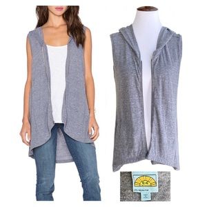 C & C California gray sleeveless hoodie vest XS